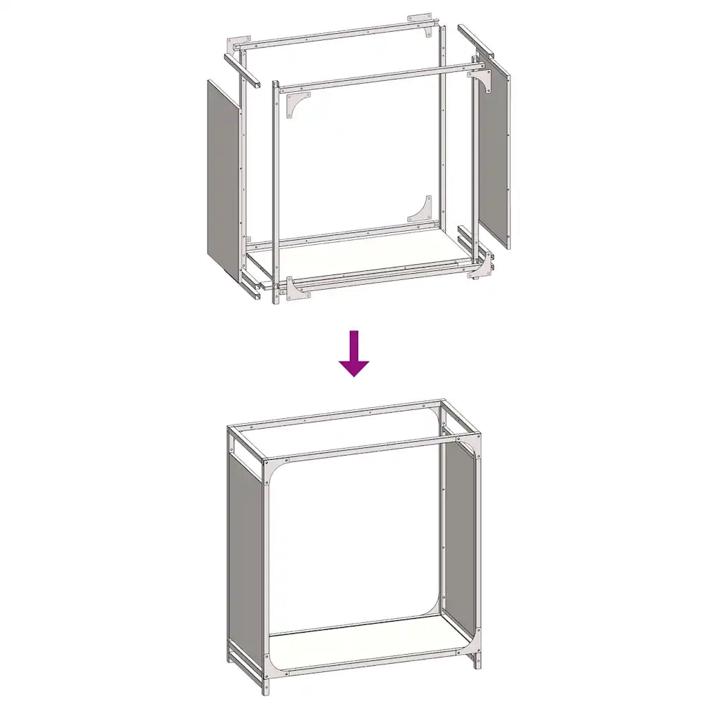 Rastrelliera per Legna da Ardere Antracite 60x28x65 cm CFW4888811