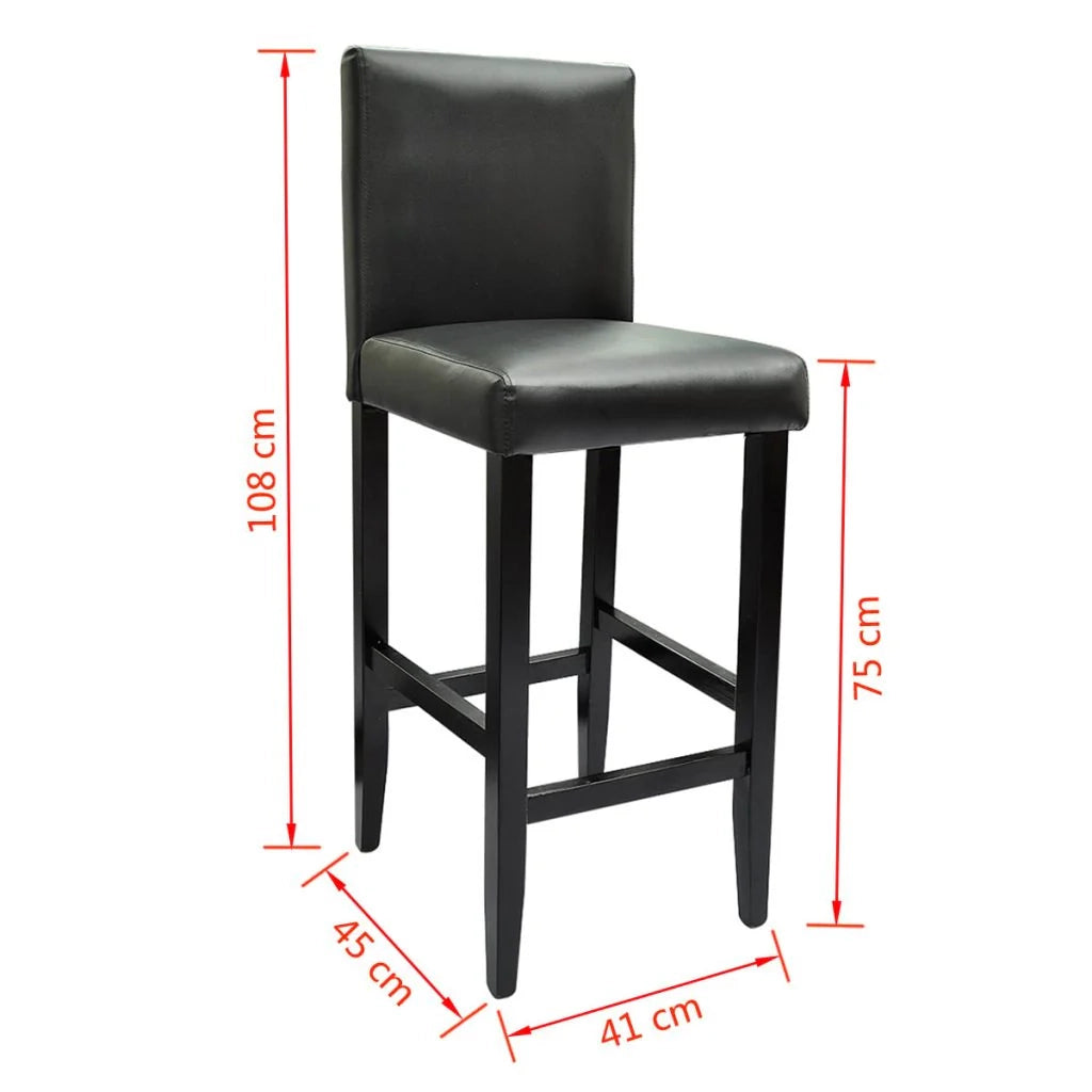 Set di 6 sgabelli da bar di design seduta in similpelle nera 1202072