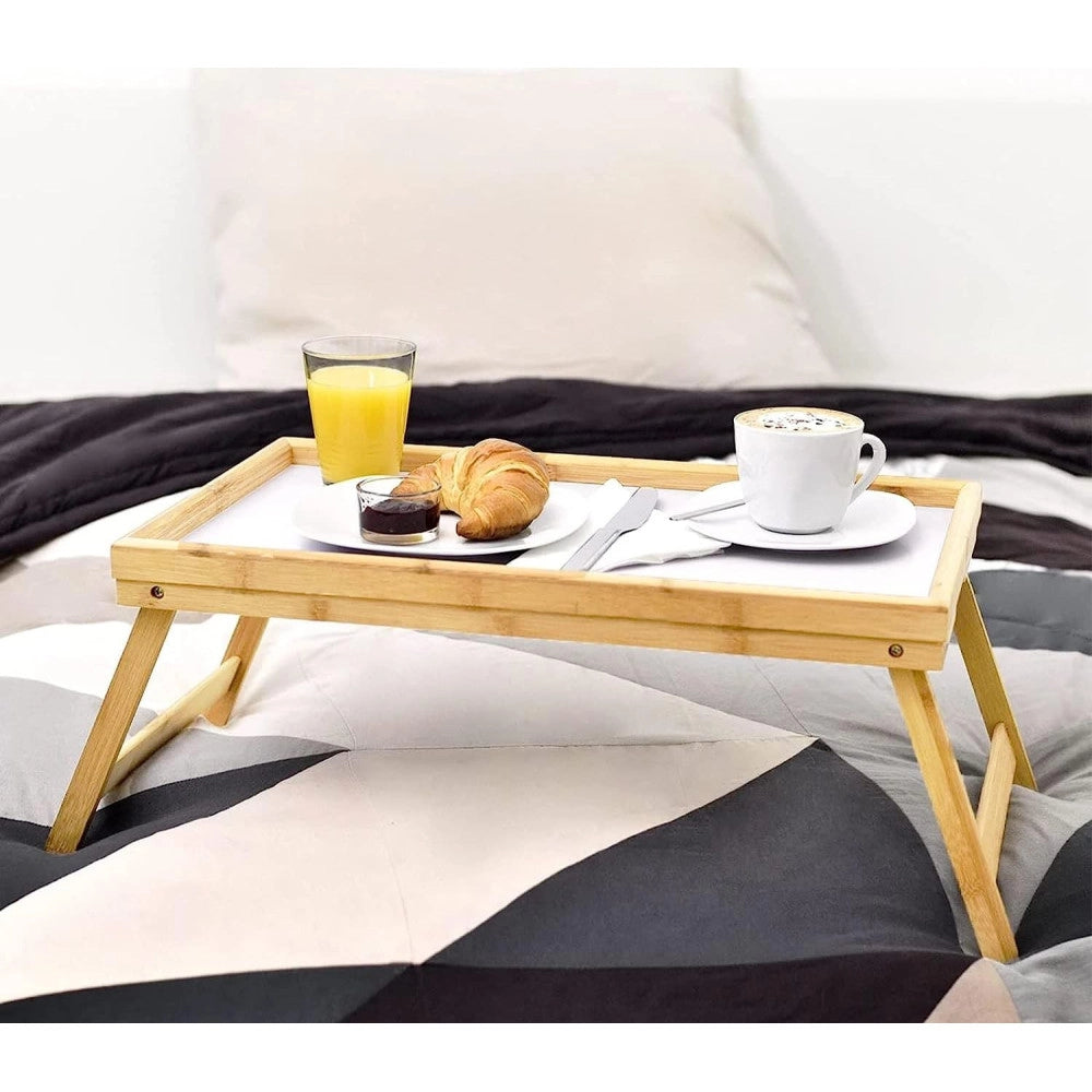 Trade Shop - Tavolino Legno Colazione Letto Pieghevole Tavolo Lettura Multiuso Notebook -