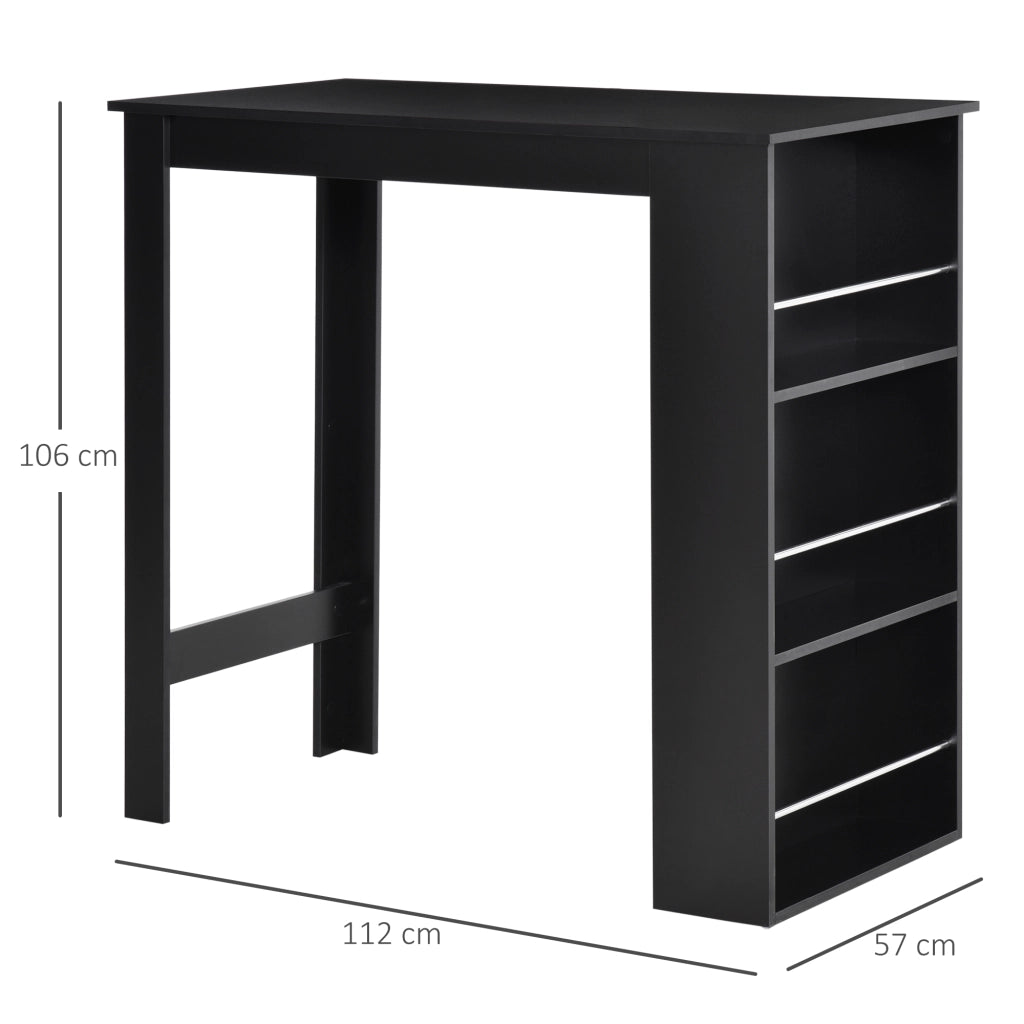 Tavolo da bar ¨C zephmum ¨C nero, metallo, legno, 112x57x106 cm
