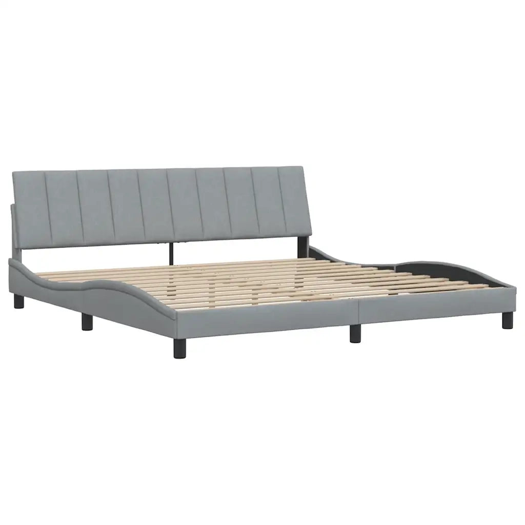 Giroletto senza Materasso-Struttura Letto Hanko Grigio Chiaro 200x200 cm Tessuto 609991