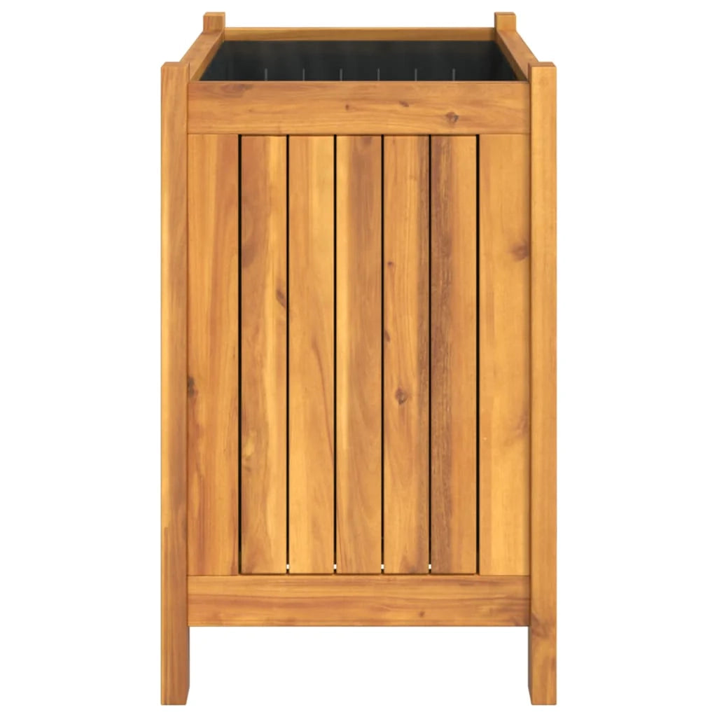 Fioriera rialzata per piante fiori e patio con rivestimento 54 x 31 x 50 cm legno massello di acacia marrone 02_0038139