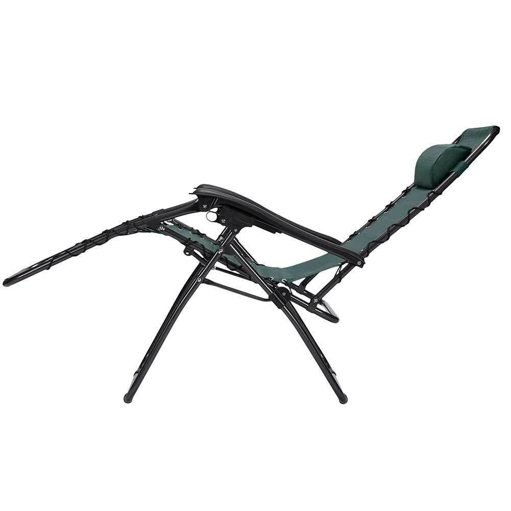 Sedia da Giardino Poltrona Relax Pieghevole Gravita Zero Acciaio Texilene Verde