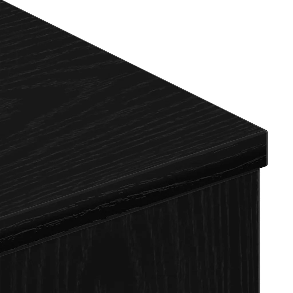Mobile TV Rovere Nero 80x34x30 cm Legno multistrato 862484
