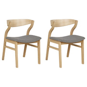 Set di 2 sedie da pranzo in legno chiaro compensato bianco e nero tessuto poliestere pied de poule gambe in legno di gomma stile retrò tradizionale
