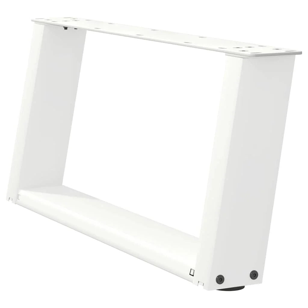 Set di 2 gambe per tavolino da caffè a forma di U 60 x 30 cm design moderno e stabile con piedini livellatori acciaio bianco 02_0057034