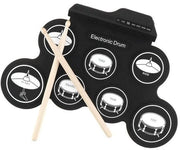 Tappeto di Pratica a Rullo USB - Batteria Elettronica da Casa - per Esercizi - Silicone - Inclusa la Musica Demo 8 Tracce - Adatto per Tutti i N...