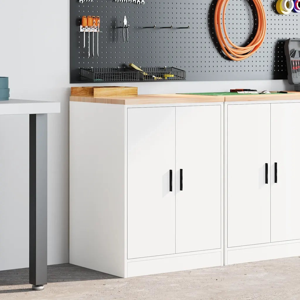 Armadietto da Garage Bianco 60x51x85 cm Legno Massello di Pino CFW4800652