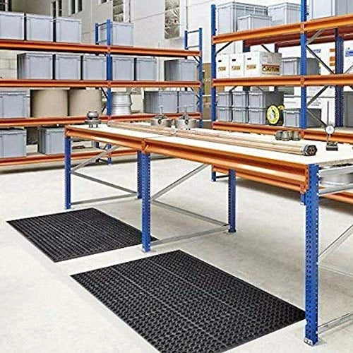 Zerbino Antiscivolo Modulare Nido D'ape Gomma Nera 50 x 100 cm