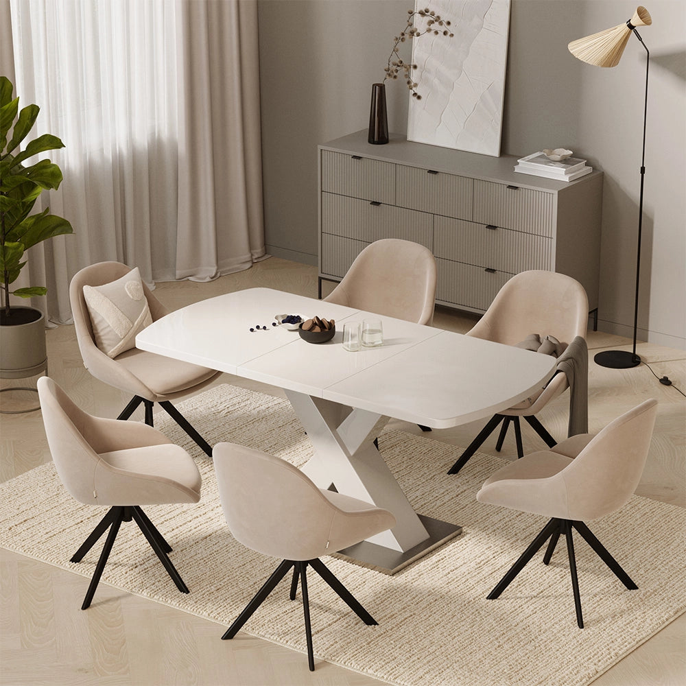 Tavolo da pranzo Chinto Bianco 120 x 80 cm Estensibile Vicco
