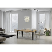 Tavolo allungabile 200/460x90 cm Flame telaio Antracite - Quercia Natura