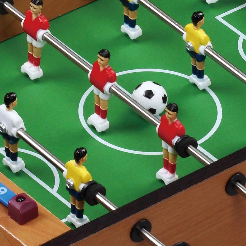 Trade Shop - Calcio Balilla Biliardino Da Tavolo In Legno Con 4 Stecche E 12 Omini 35x22x7cm -
