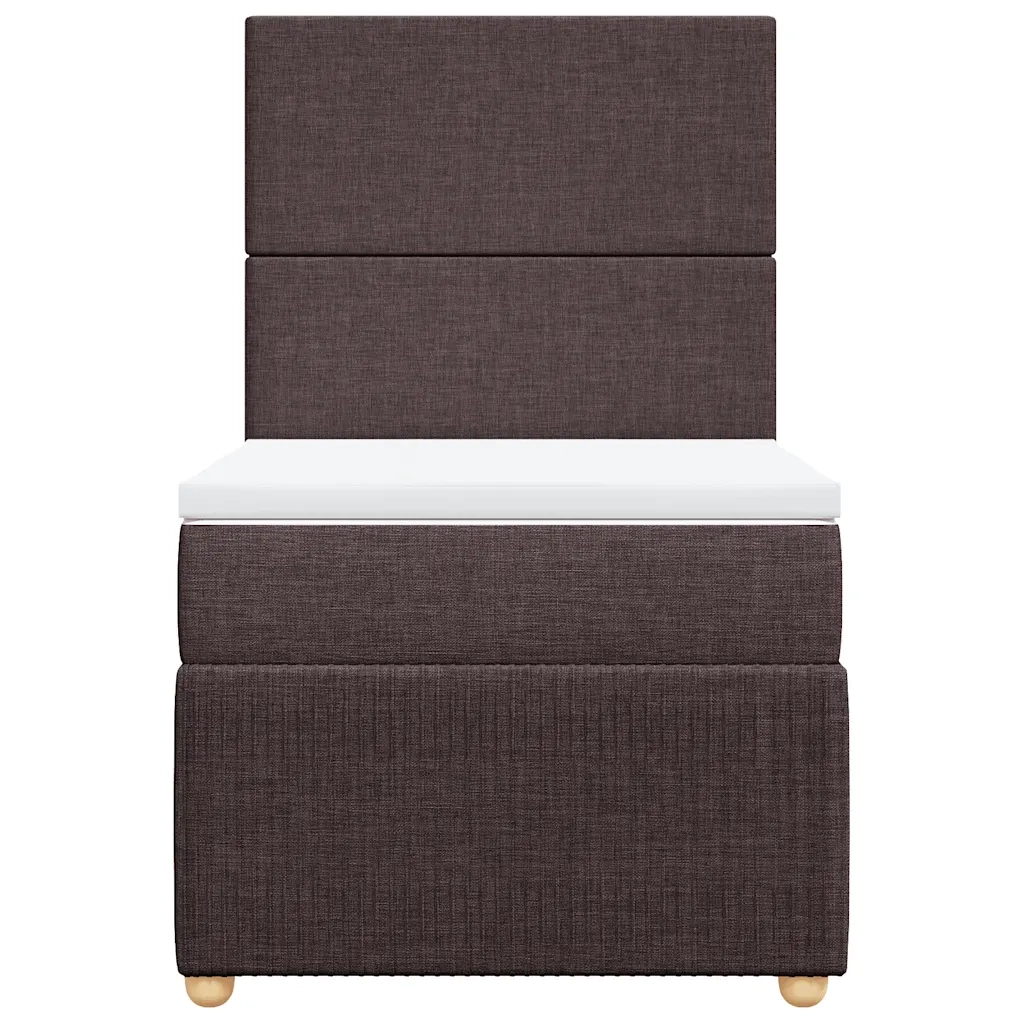 Giroletto a Molle con Materasso Marrone Scuro 80x200 cm Tessuto
