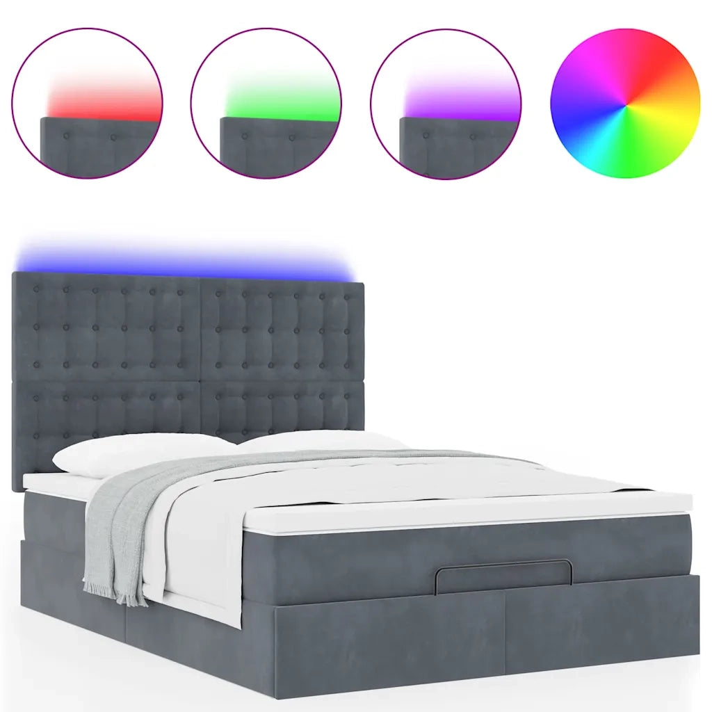 vidaXL Struttura Letto Pouf con Materassi 140x190 cm Velluto
