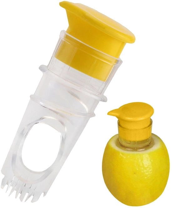 Due pezzi di spremi agrumi a mano - Spremi agrumi a mano - Senza BPA - Nessuna mano sporca - Spremi agrumi - Spremi agrumi compatti con coperchio e filtro integrato - Giallo
