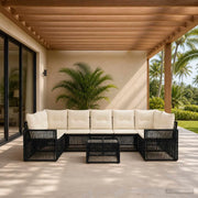 Set Divano da Giardino 8 pz Nero polyrattan 3435064
