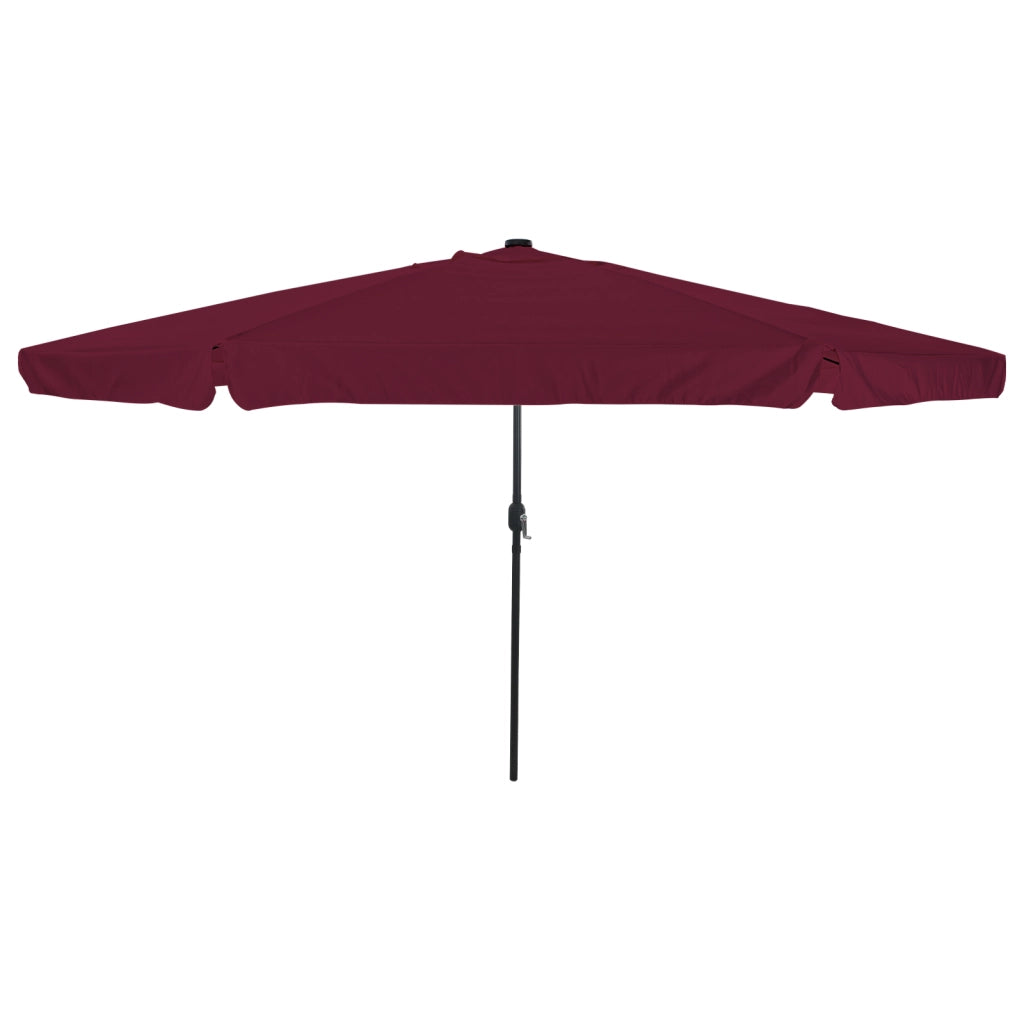Parasol da giardino  con luci LED Ã˜395x245 cm Rosso Bordeaux
