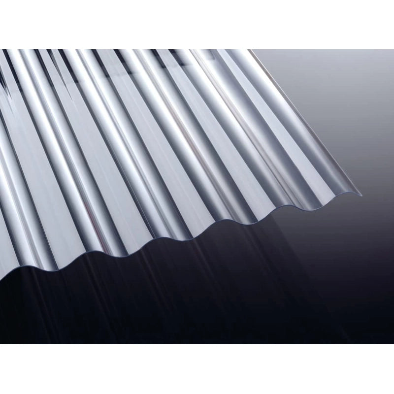 Lastra in PVC Corrugato Compatto Sezione 76/18 Trasparente 900x2000x0.8mm