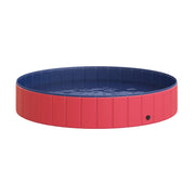 Vasca da bagno per cani e gatti pieghevole ¨C zephmum ¨C plastica e legno rosso ?160x30 cm