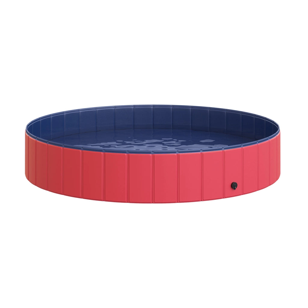 Vasca da bagno per cani e gatti pieghevole ¨C zephmum ¨C plastica e legno rosso ?160x30 cm