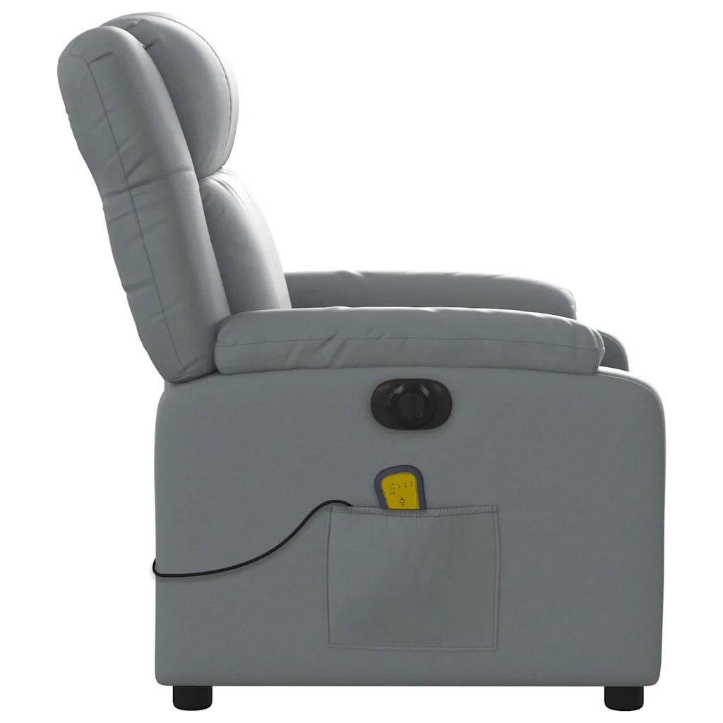 Poltrona Massaggiante Elettrica Reclinabile Grigio Similpelle 3205146