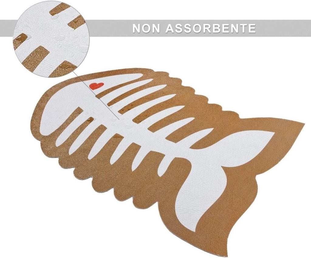Tappeto Sottociotola Tovaglietta 38x60 Pvc Impermeabile Antiscivolo Cane Gatto Dis.D