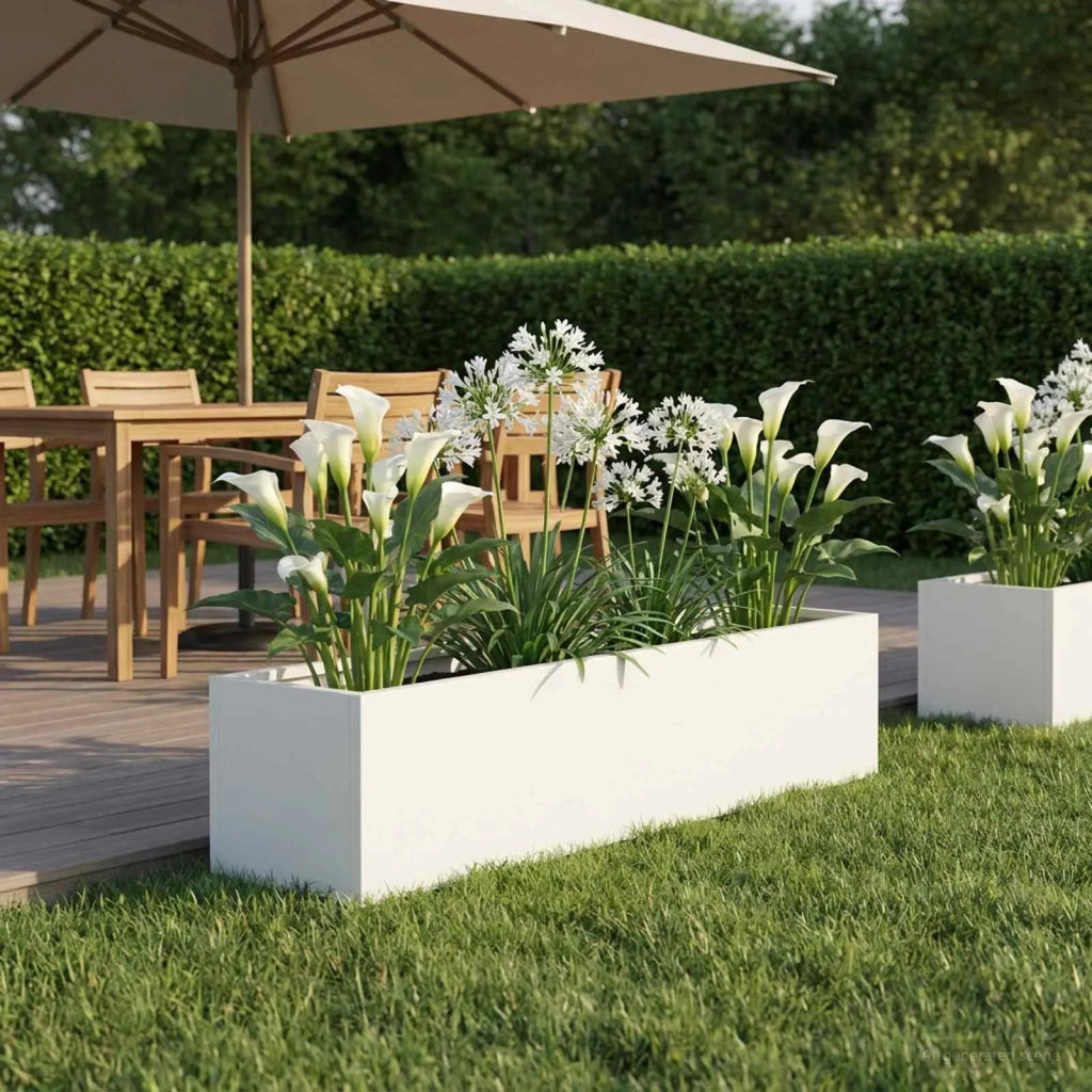 Vaso da giardino Bianco 100 x 20 x 20 cm 8005178