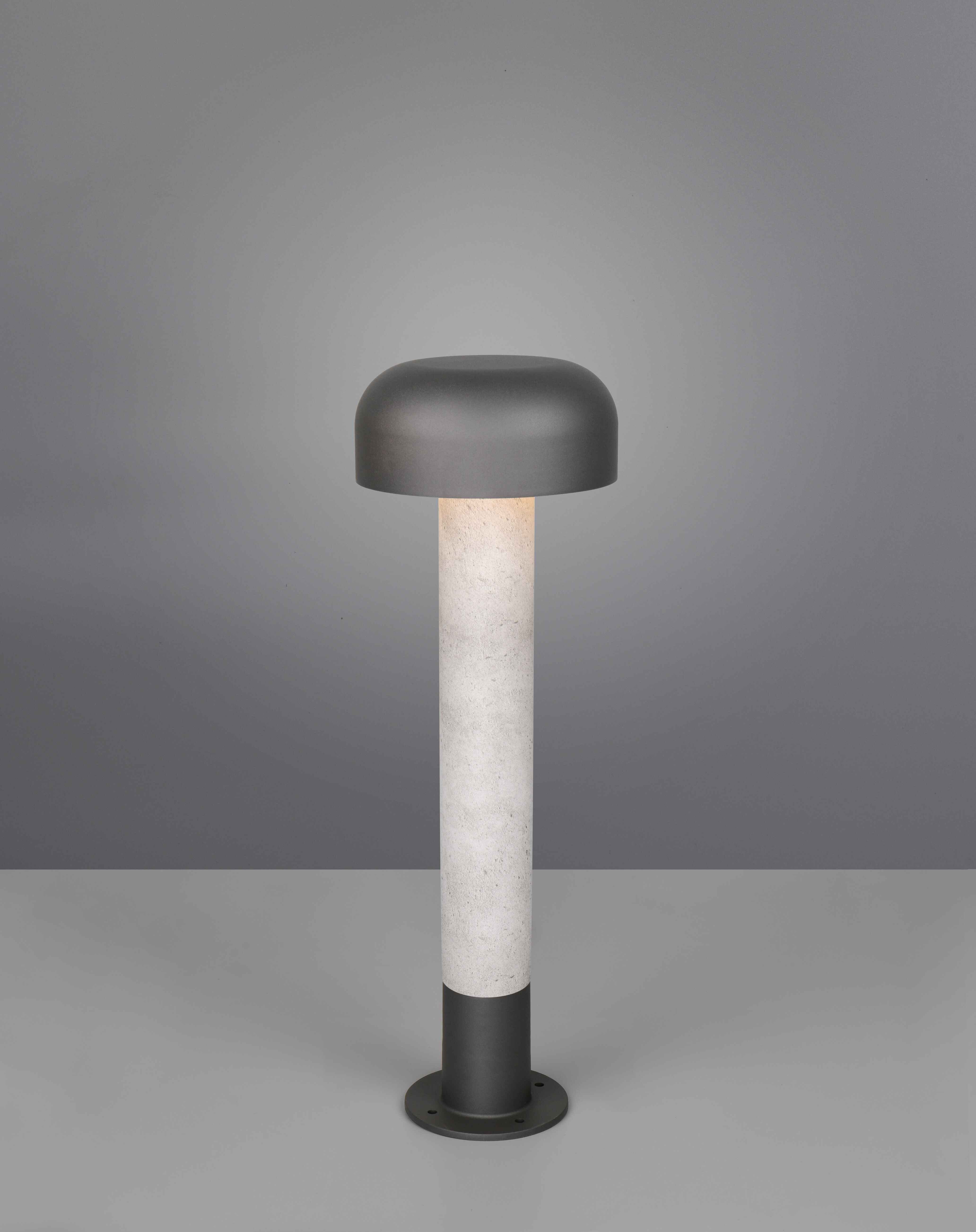 Palo da esterno, alluminio, antracite e cemento, H 54 cm, Fraser