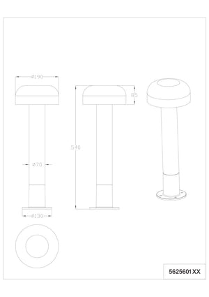 Palo da esterno, alluminio, antracite e cemento, H 54 cm, Fraser