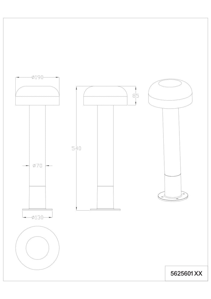 Palo da esterno, alluminio, antracite e cemento, H 54 cm, Fraser