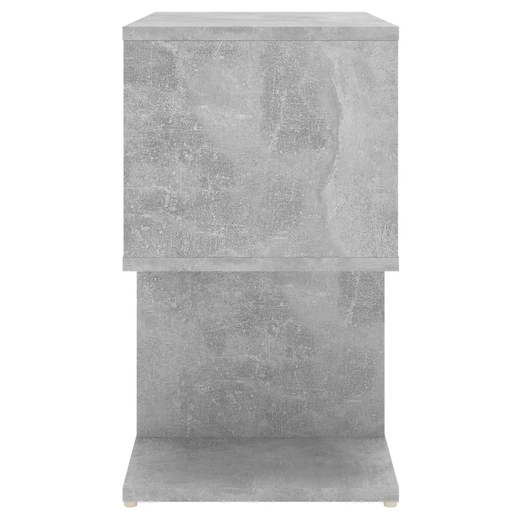 Comodino-Tavolino da notte Grigio Cemento 50x30x51,5 cm in Legno Multistrato