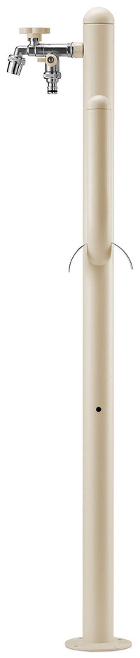 Fontana a Colonna Rubinetto Doppio in Ottone e Porta Tubo Arizona Belfer 42/ARZ Avorio