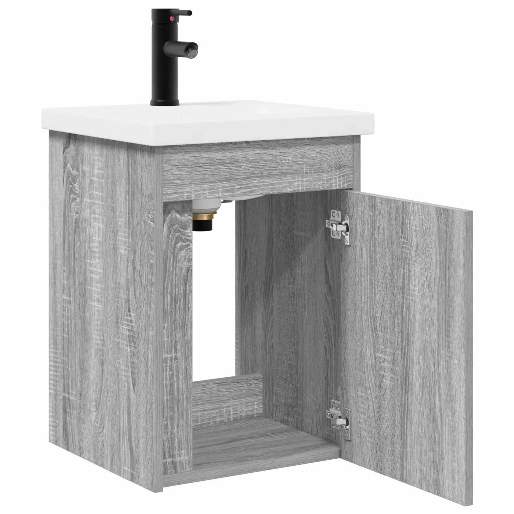 Mobile bagno con rubinetto Sonoma grigio 42 x 40 x 74,5 cm