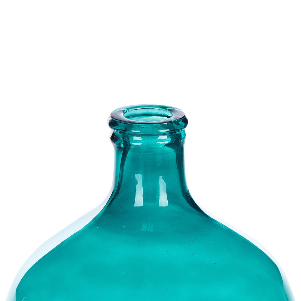 Vaso decorativo in vetro turchese 48 cm decorativo fatto a mano rotondo a forma di bocciolo da tavolo decorazione della casa design moderno