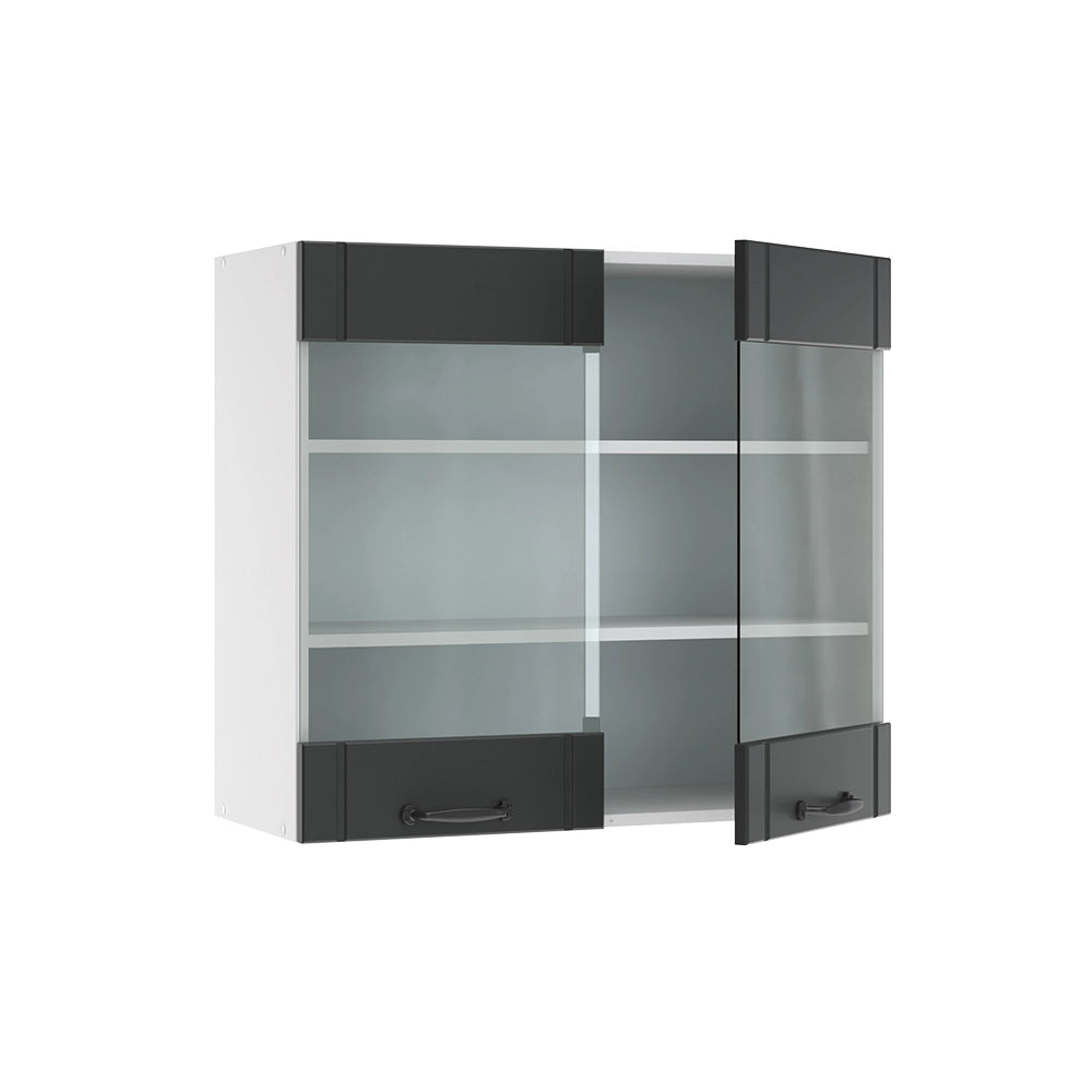 Vicco Mobile da cucina in vetro Antracite casa di campagna 80 cm