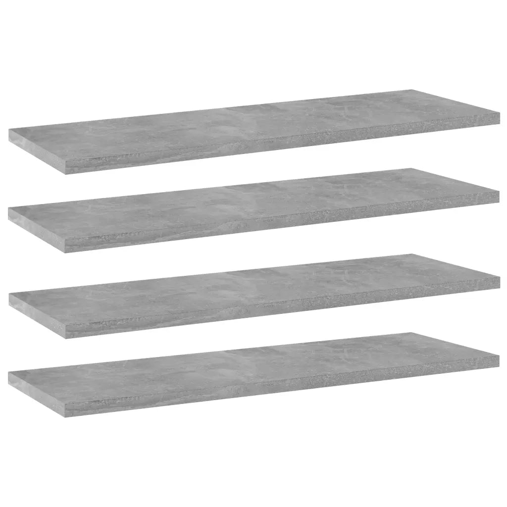 Ripiani per Libreria 4pz Grigio Cemento 60x20x1,5cm Multistrato 805226