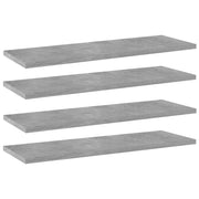 Ripiani per Libreria 4pz Grigio Cemento 60x20x1,5cm Multistrato 805226