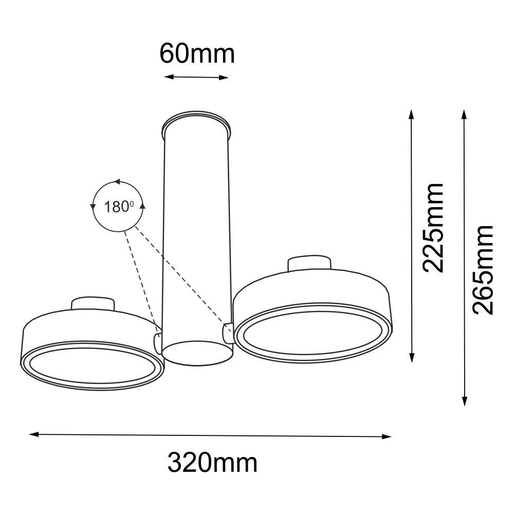 Faretto da soffitto doppio bianco tondo GU10 Shilo Natori 7212
