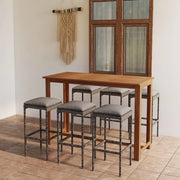 Set da Bar da Giardino 7 pz con Cuscini Grigio cod mxl 53849
