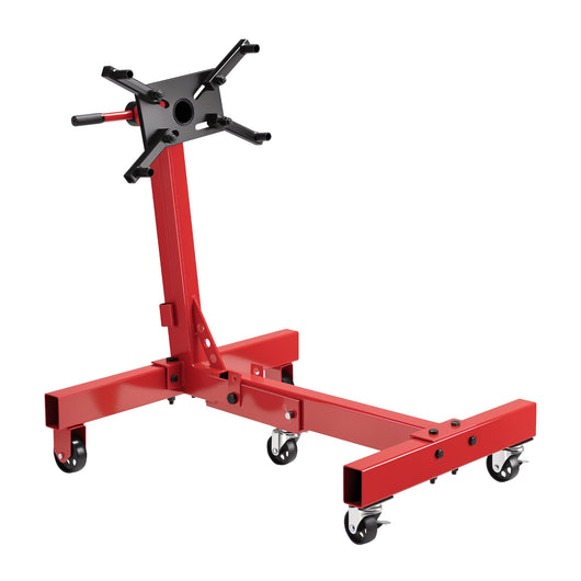 Cavalletto supporto motore fino a 680 kg, porta motore con 5 ruote girevoli a 360°, sollevatore pieghevole con testa di montaggio girevole, sostegno motore da officina