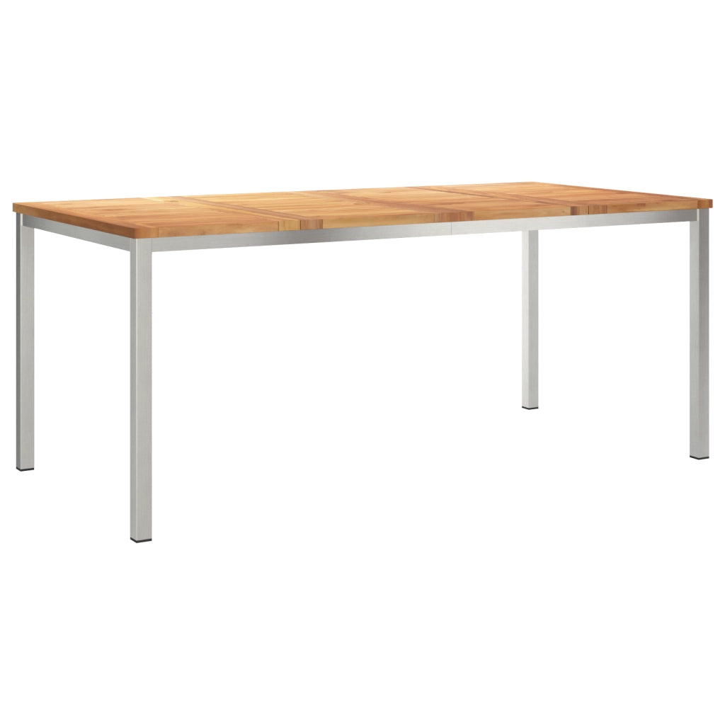 Set da Pranzo per Giardino di 7 Pezzi in Legno Massello di Teak