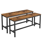 Panche per sala da pranzo set di 2 sedute per cucina stile industriale 108 x 325 x 50 cm struttura in metallo resistente per cucina sala da pranzo soggiorno marrone rustico 12_0004174