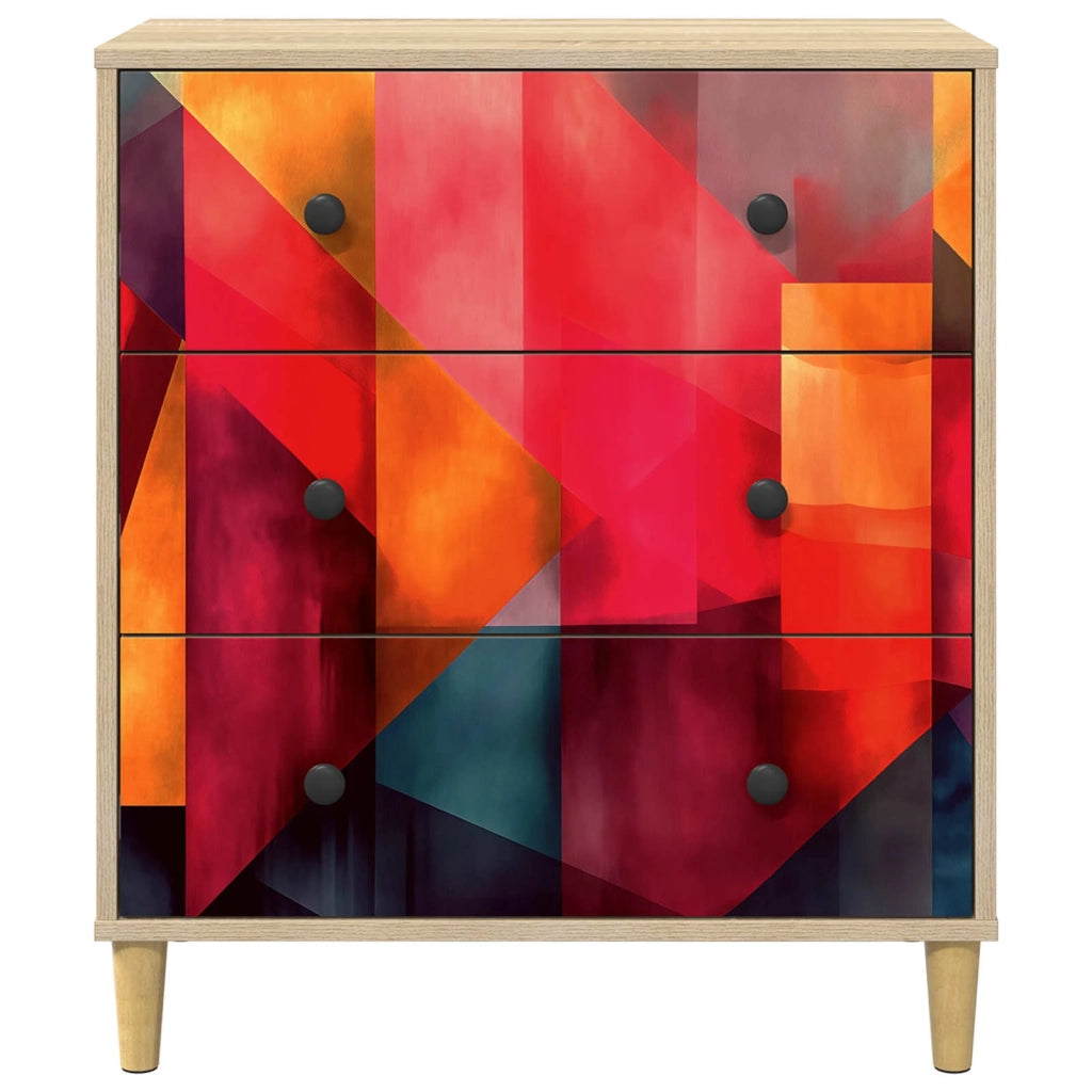 Cassettiera HEESCH Stampa a blocchi di colore 66 x 36,5 x 75 cm 8007358