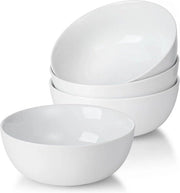 Set di 4 ciotole porcellane bianche 600 ml ciotola dessert ciotola pastasciutta ciotola insalata ciotola frutta ciotola risotto ciotola soffritto con coperchio