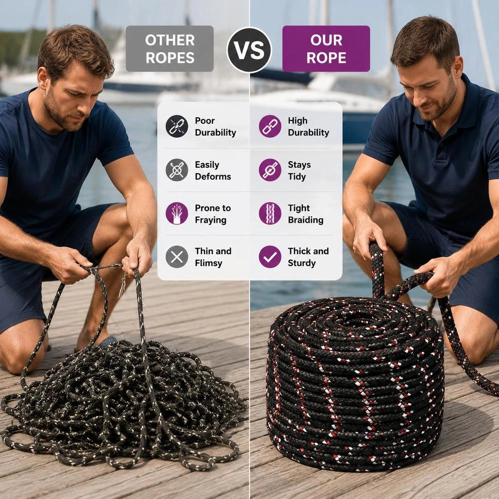 Boat Rope, Black, 14 Mm, 100 M, Polypropylene