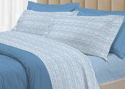 Completo Lenzuola Letto 100% Cotone Italy 3027 Disegno Henry - Singolo - Azzurro