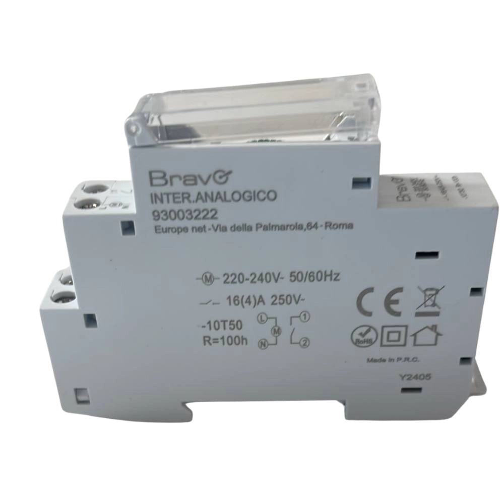 Interruttore orario analogico bravo 93003222 per guida din
