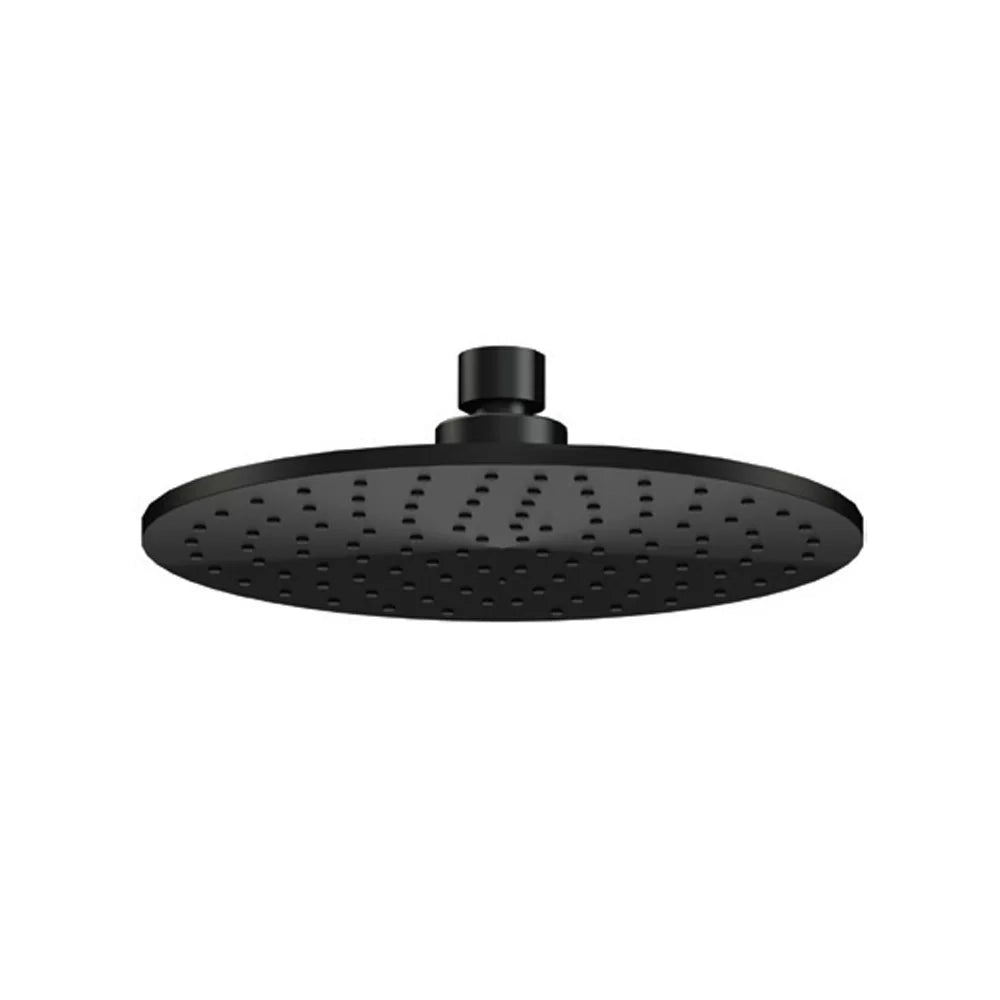 Soffione doccia minimale piatto in ottone nero opaco