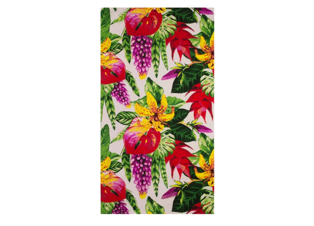 Telo Mare Grande 100x180 Spugna Spiaggia Piscina Maui Flower D15