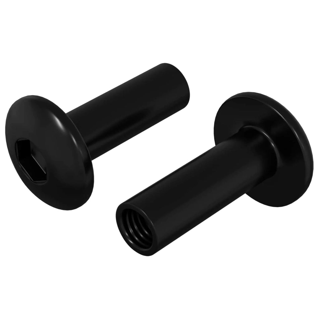Dadi a Manica 2 pz Nero M4 x 14,5 mm Metallo CFW2369757